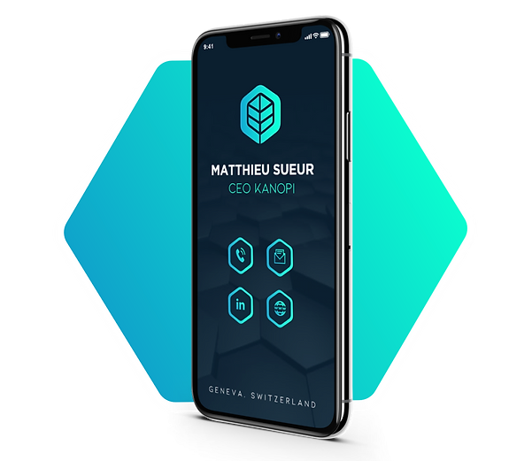 Phone displaying digital business card